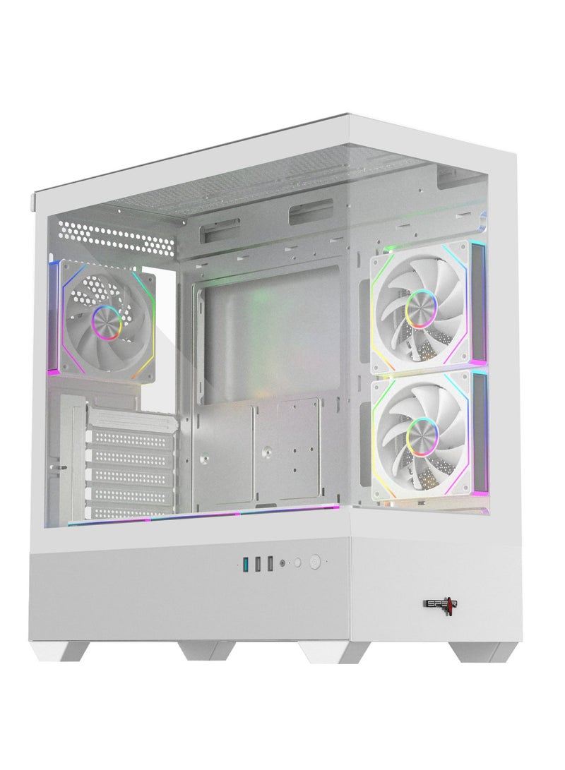 Spear Pc SPEAR Turm 6E Gaming Case White Full Tower PC Case – ATX/ITX/M-ATX Support, 400MM GPU Length, 6 ARGB Fans Included, USB 3.0, 10-Port ARGB Hub, 360MM Radiator Support - Image 1